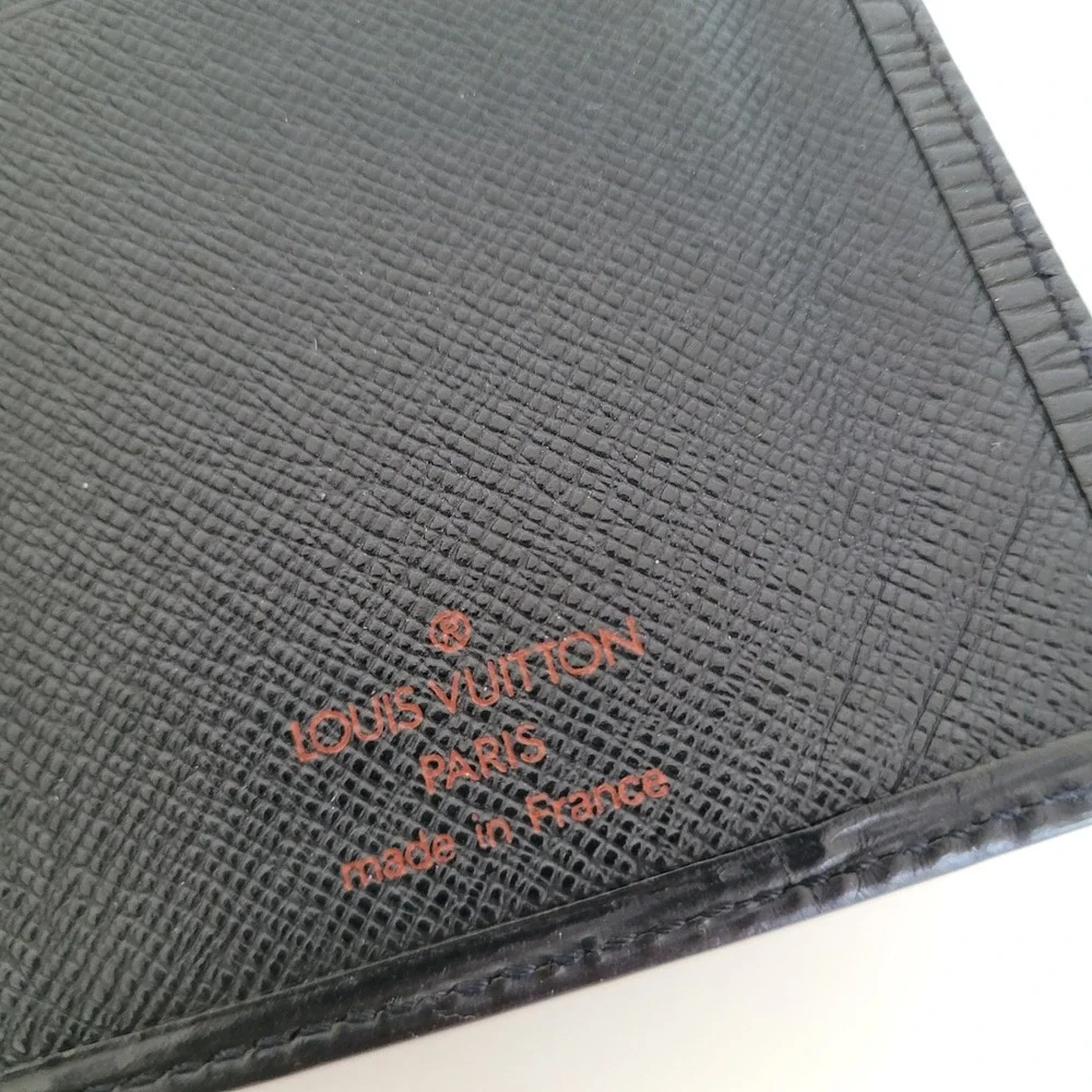 Louis Vuitton Mens Epi Leather Long Bifold Wallet Black Made in France AS IS